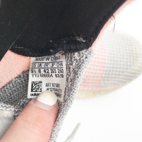 ADIDAS Ultra Boost 19 Gray Pink Athletic Running Trainers Sneakers Womens 9.5 - Picture 9 of 10